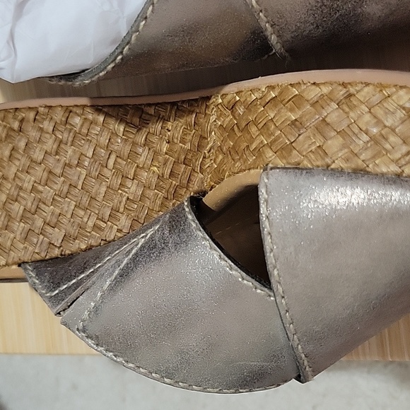 Fossil Maddox Wedge Heels sandals antique gold Sz 8.5 - Picture 4 of 5